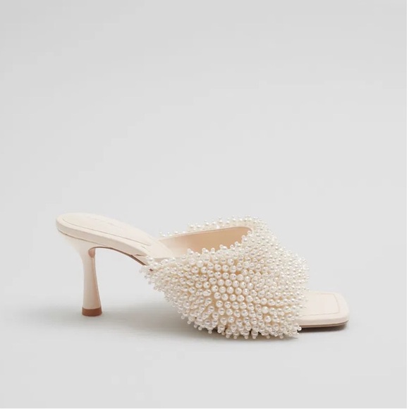 AND OTHER STORIES MOTHER OF PEARL MULE HEELS - Picture 3 of 7